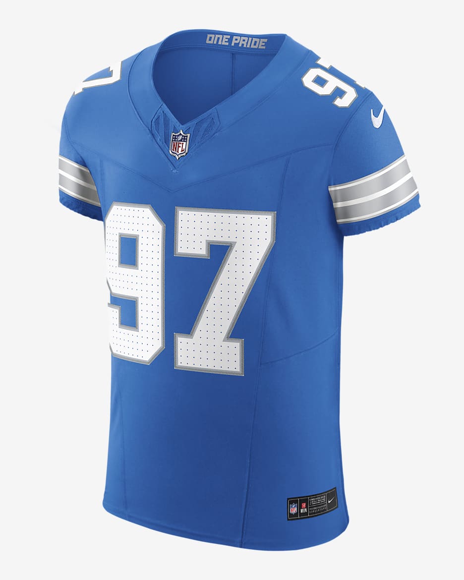 Jersey de futbol americano Nike Dri FIT de la NFL Elite para hombre Aidan Hutchinson Detroit Lions. Nike